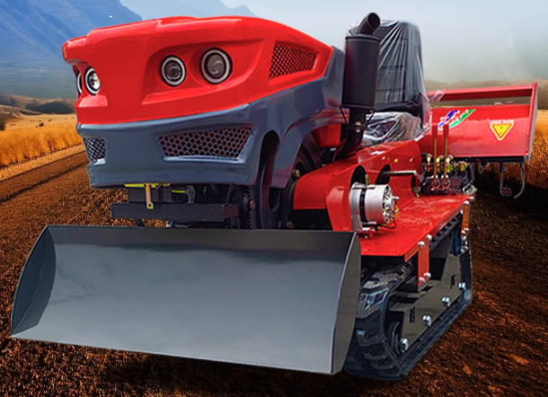 Crawler type rotary tiller, multifunctional agricultural small tiller, farmland tractor