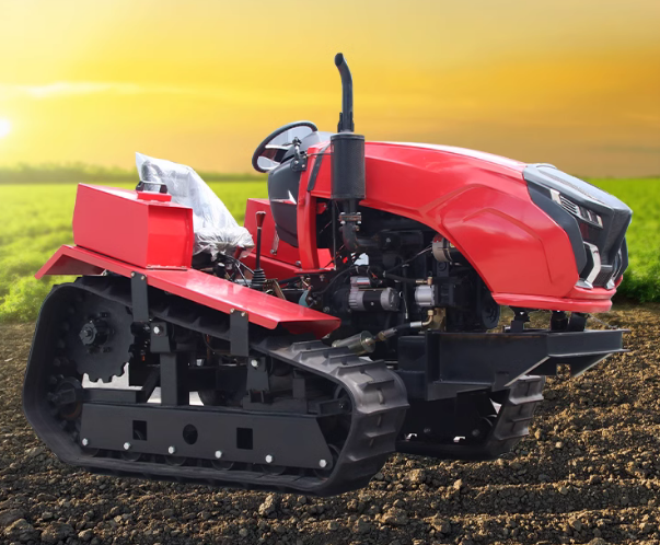 High horsepower tracked tractor, multifunctional rotary tiller, dual-purpose water and drought culti