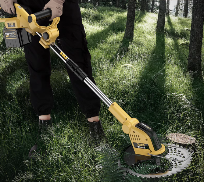 Electric lawn mower, small household weeding machine, lithium rechargeable lawn trimmer, high-power 
