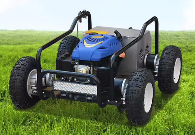 Four wheel drive remote control lawn mower, tracked gasoline lawn mower, new orchard lawn mower, sel
