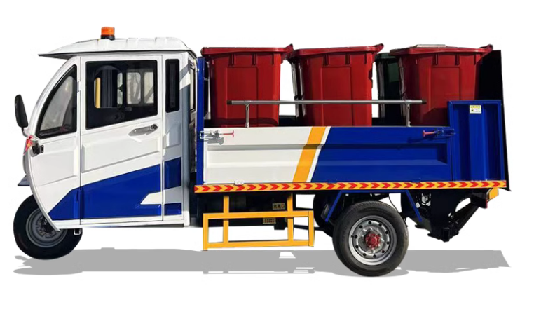 Electric garbage truck, three wheeled bucket garbage truck, self loading dump truck, community prope