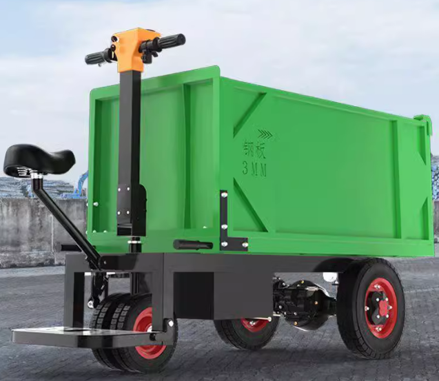 Electric ash dump truck for small construction sites, hand push three wheeled vehicle for pulling sa
