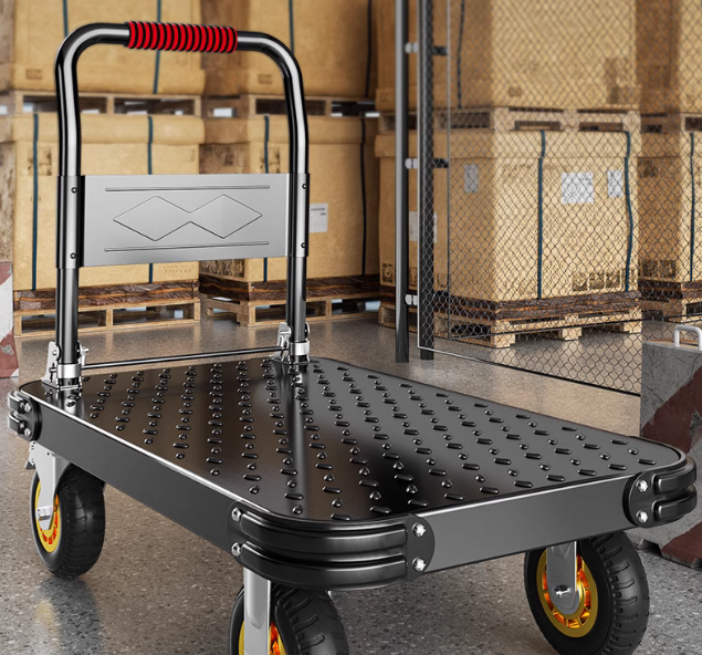 Small cart, steel plate cart, flatbed cart, household trailer, folding handcart, express small cart