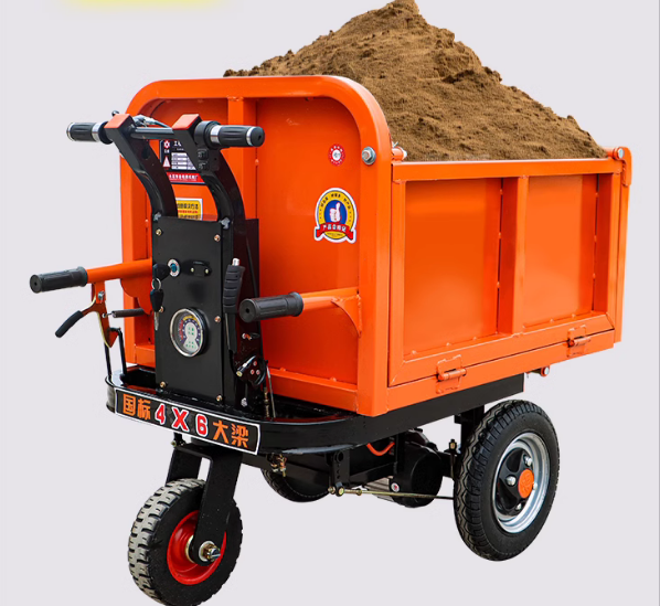 Electric handcart, construction site ash hopper truck, three wheeled transport truck, breeding feedi