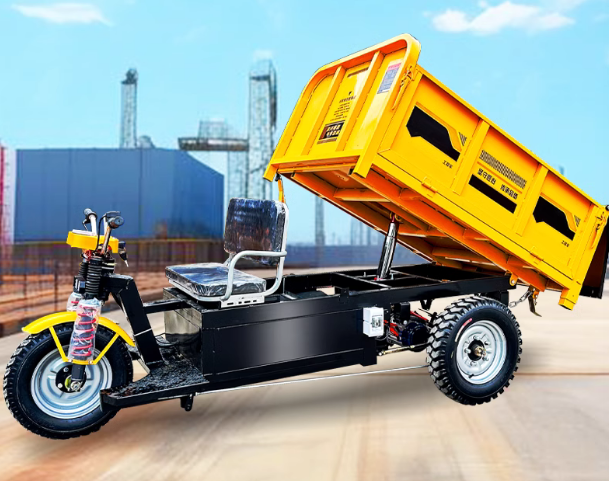Electric engineering tricycle hydraulic self unloading heavy king construction site dump truck breed