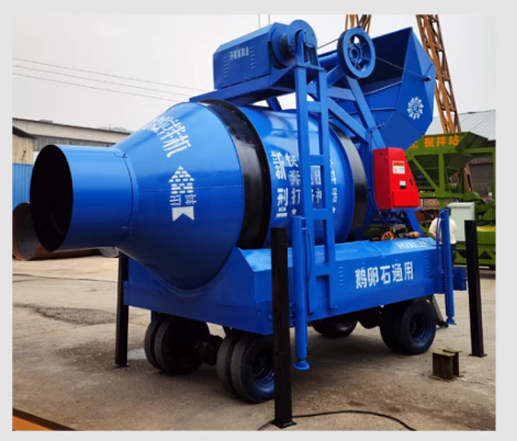 Fully automatic tipping bucket for concrete construction sites using drum mixer