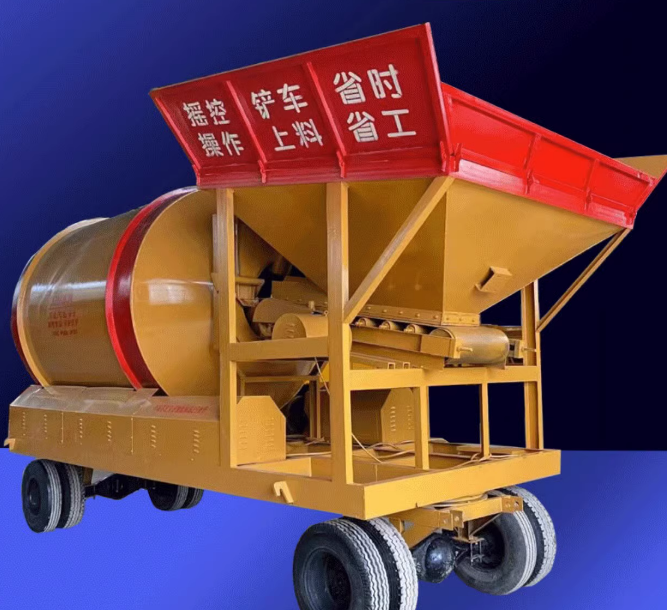 Drum mixer concrete fixed bucket shovel loading