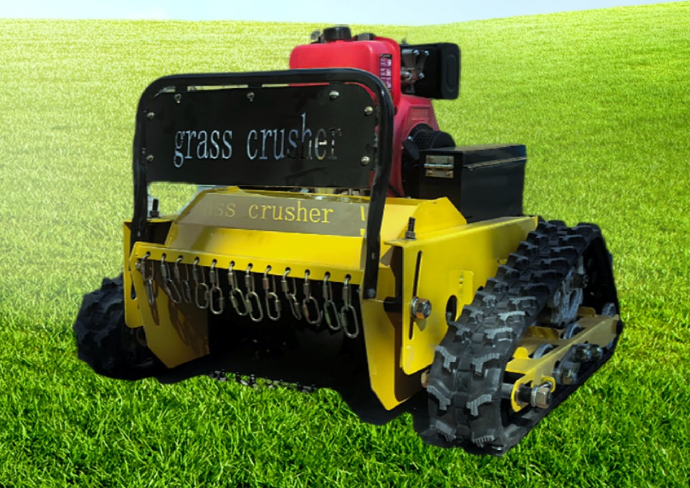 Gasoline track mower for moorland plowing