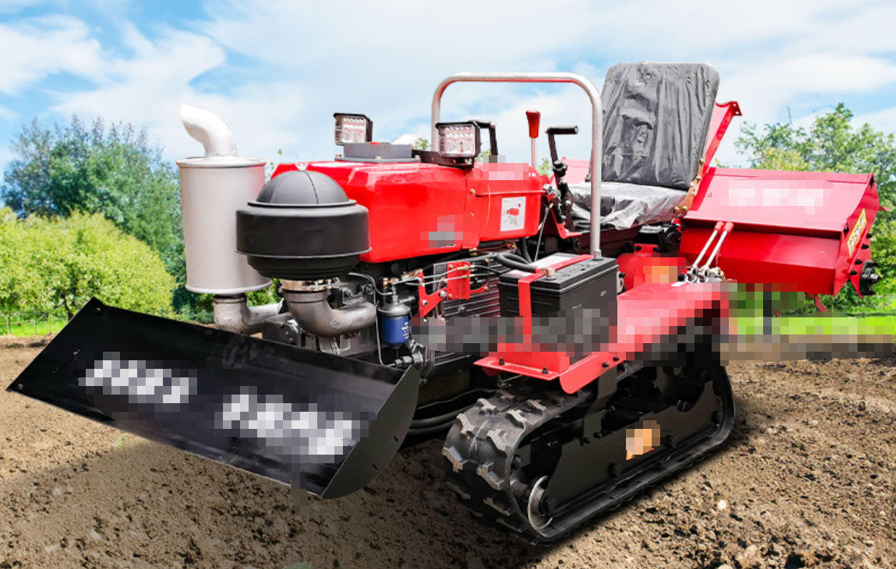 Small ride-on crawler tiller