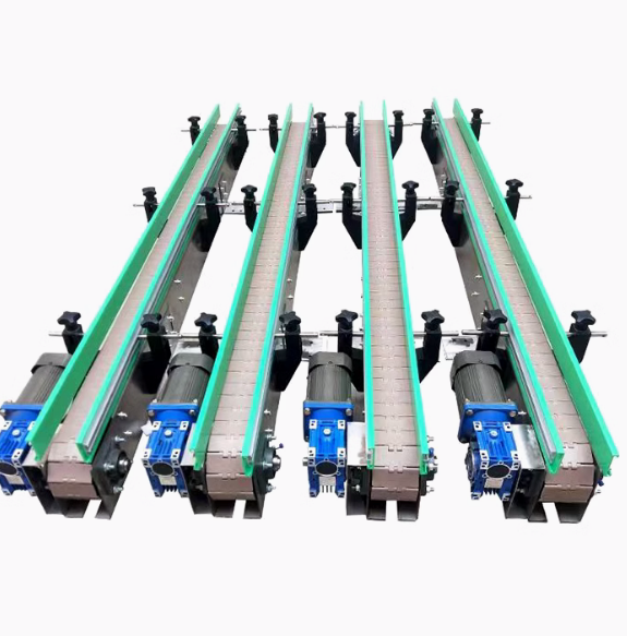Stainless steel flat top chain plate conveyor, foo