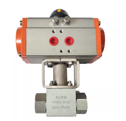 304 stainless steel pneumatic high-pressure ball valve