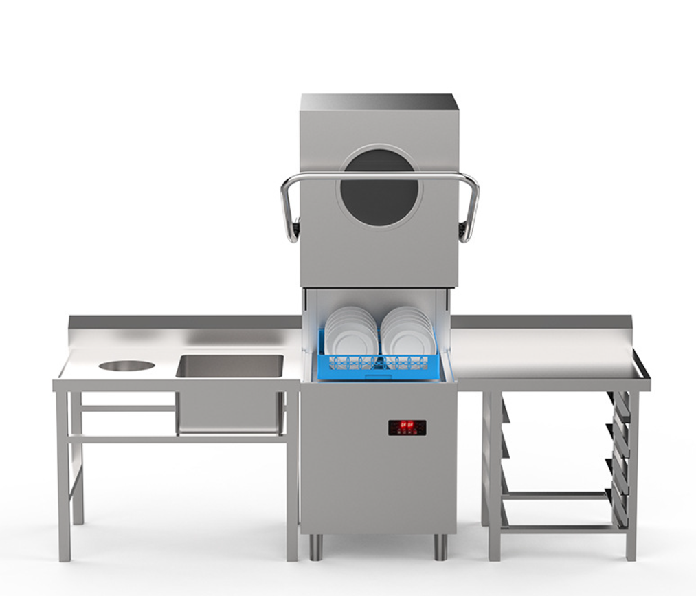 Uncovered commercial dishwasher new upgraded hotel cafeteria restaurant