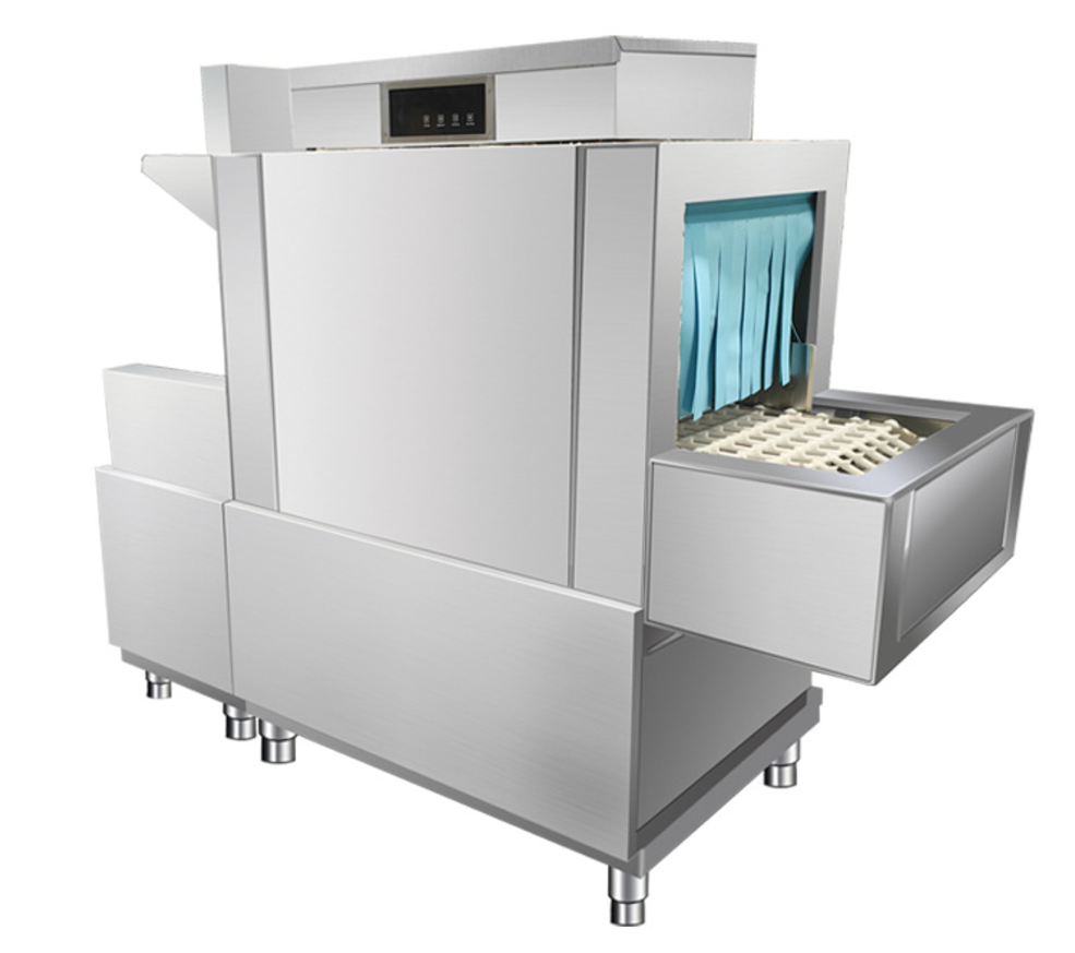 Stainless steel commercial school cafeteria lay-flat type automatic dishwashing all-in-one