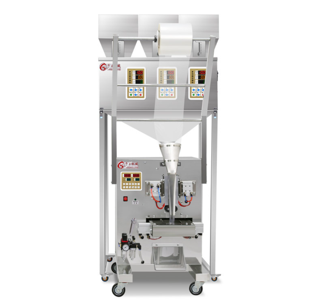 Grains and cereals blocks quantitative weighing and counting mixing and dispensing down packing mach