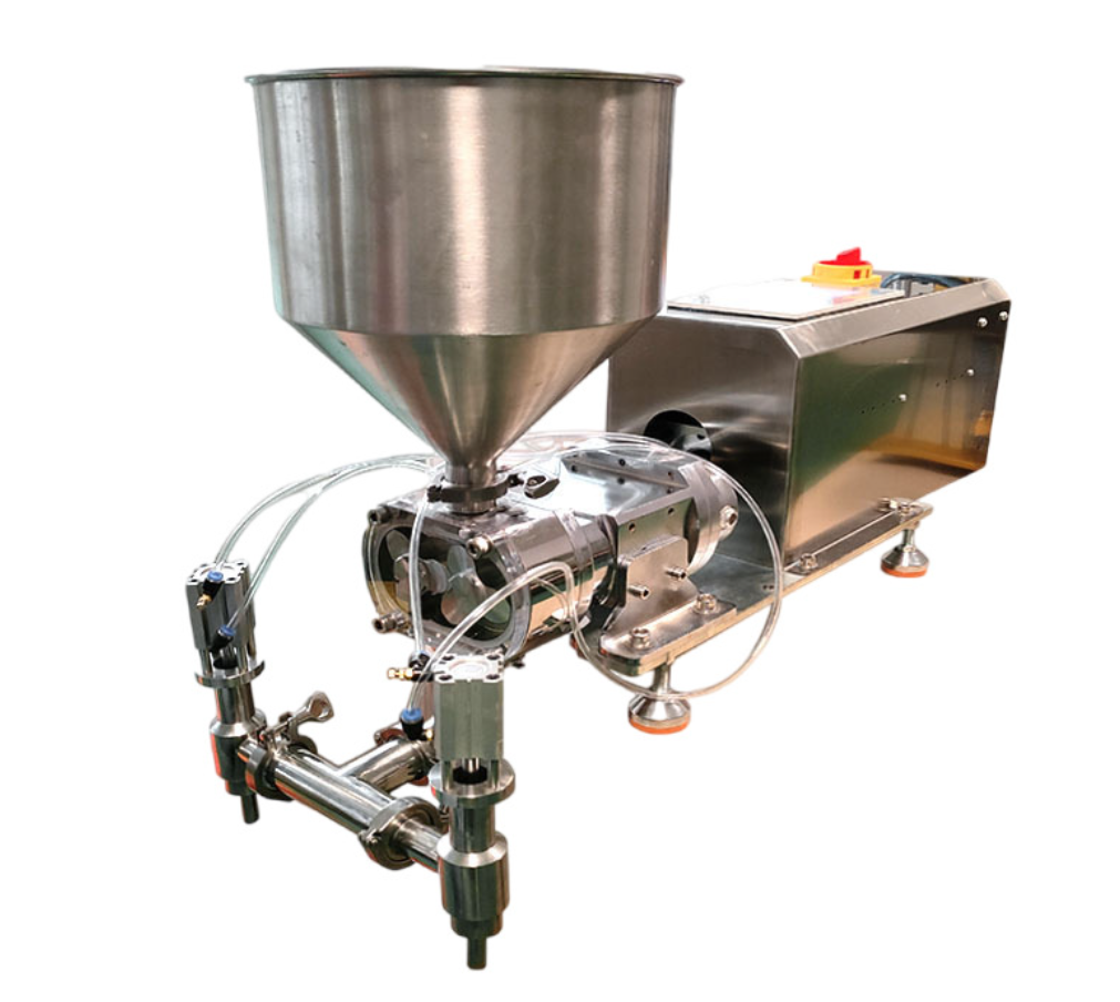 Semi-automatic rotor pump double-head filling machine